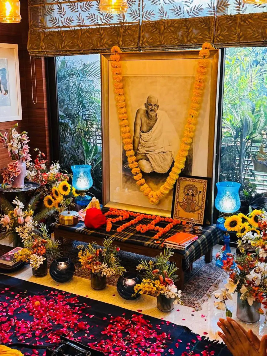 Neem Karoli Baba in a devotional portrait